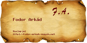 Fodor Arkád névjegykártya
